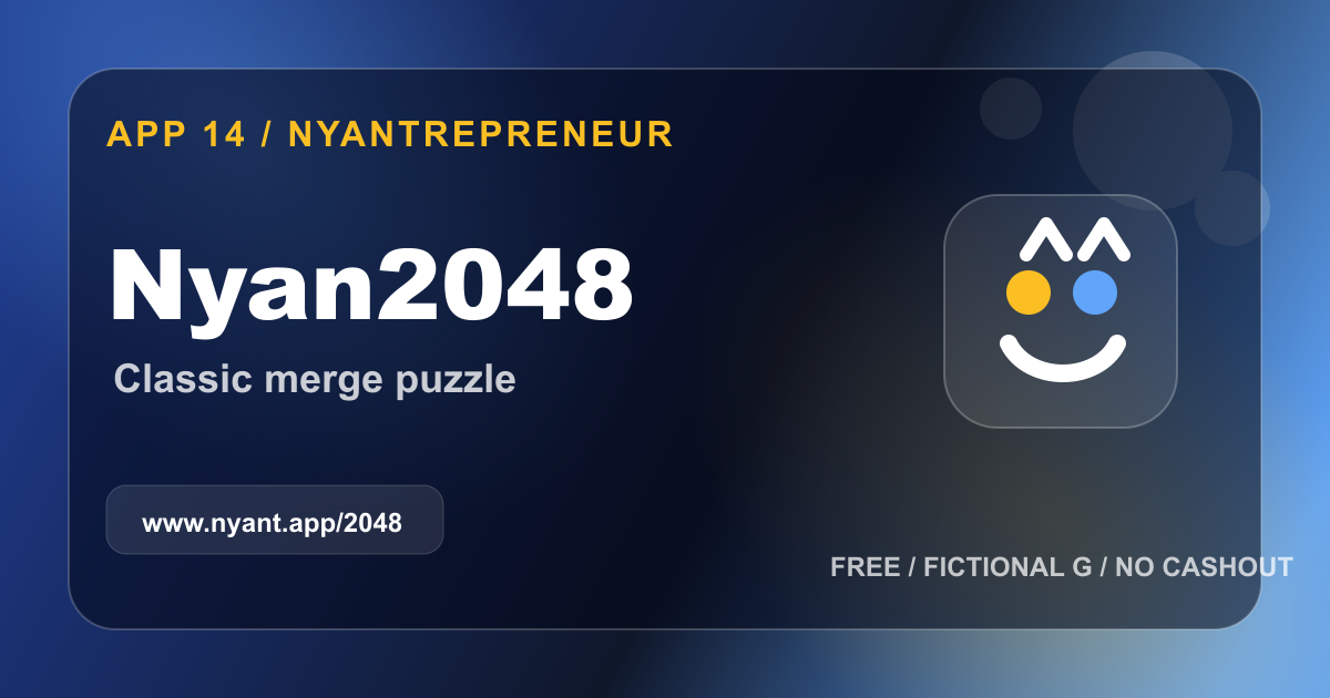 Nyan2048の猫タイル画面イメージ